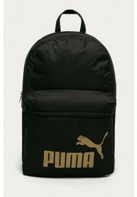 Puma Plecak damski kolor czarny duży z nadrukiem. Kolor: czarny. Wzór: nadruk