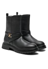 TOMMY HILFIGER - Tommy Hilfiger Botki Boot T3A5-33574-1351 S Czarny. Kolor: czarny. Materiał: skóra