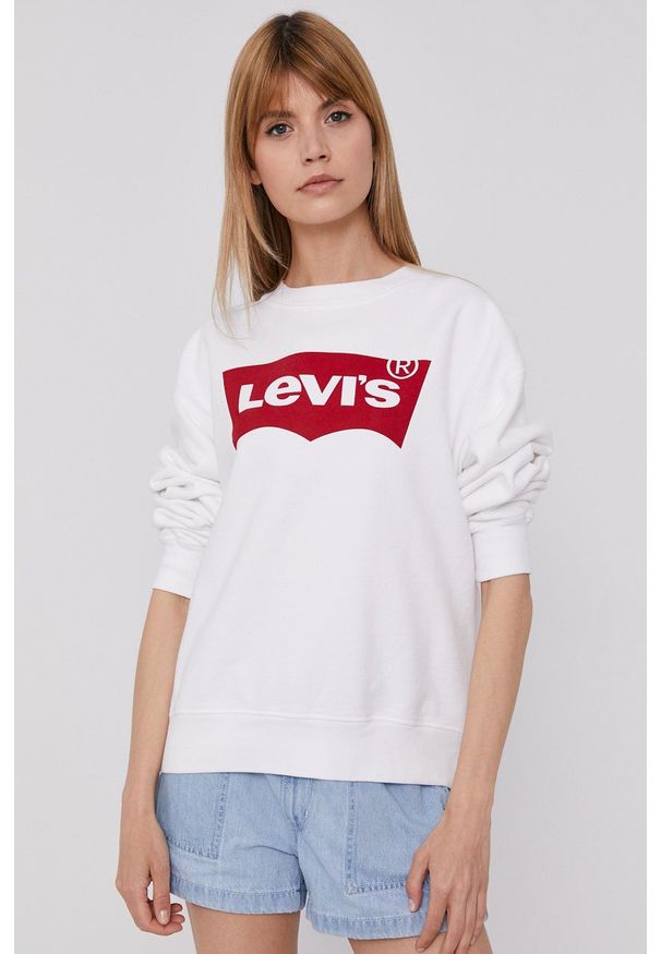 Levi's® - Levi's Bluza damska kolor biały gładka 18686.0011-Neutrals. Okazja: na spotkanie biznesowe, na co dzień. Kolor: biały. Długość rękawa: długi rękaw. Długość: długie. Wzór: gładki. Styl: biznesowy, casual