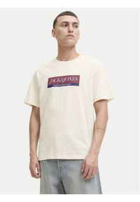 Jack & Jones - Jack&Jones T-Shirt Rinwood 12283628 Écru Regular Fit. Materiał: bawełna