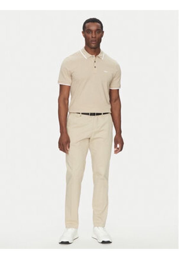BOSS Polo Parlay 190 50494697 Beżowy Regular Fit. Typ kołnierza: polo. Kolor: beżowy. Materiał: bawełna