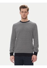 Bugatti Sweter 7400 75513C Granatowy Regular Fit. Kolor: niebieski. Materiał: bawełna #1