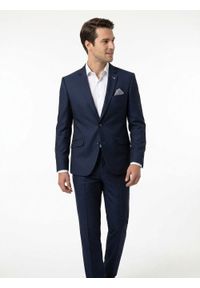 Elegancki Garnitur (Ślub, Studniówka) - Casino - Granat w Mikrowzór. Materiał: poliester, wiskoza #13