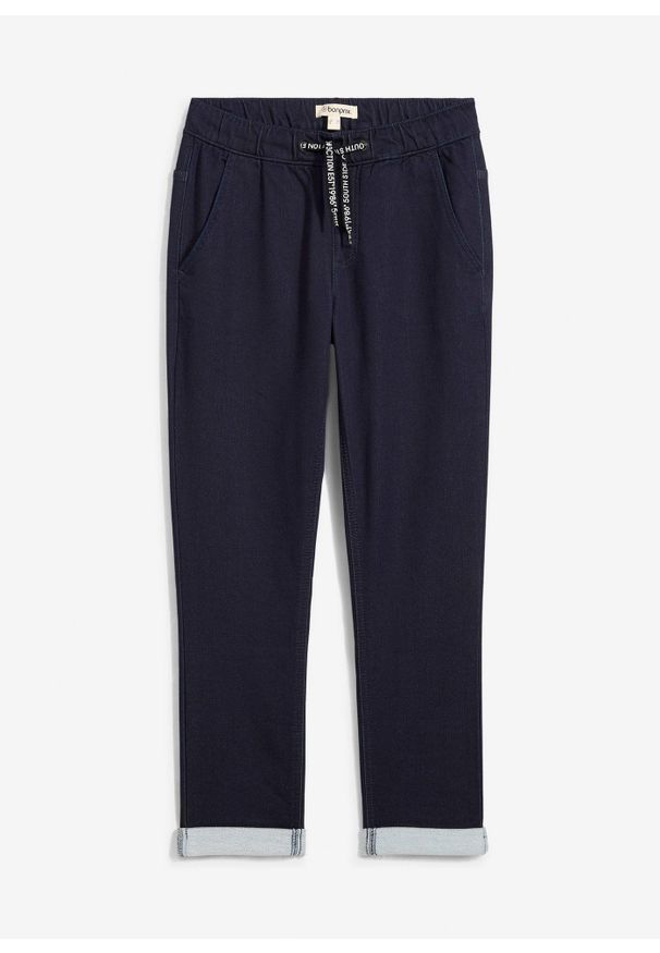 bonprix - Dżinsy dresowe regular fit, straight. Okazja: na co dzień. Kolor: niebieski. Styl: casual