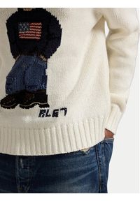 Polo Ralph Lauren Sweter 211A96253001 Écru Relaxed Fit. Typ kołnierza: polo. Kolor: kremowy. Materiał: bawełna #3