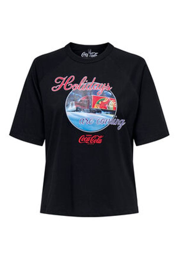 only - ONLY T-Shirt Coca Cola 15355794 Czarny Regular Fit. Kolor: czarny. Materiał: bawełna