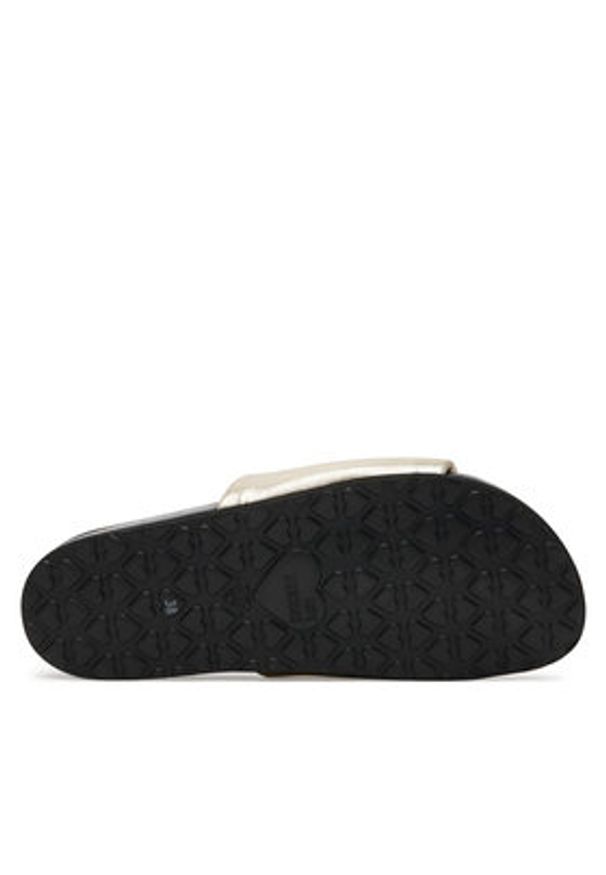 Love Moschino - LOVE MOSCHINO Klapki JA28283G1MIF0900 Złoty. Kolor: złoty. Materiał: skóra