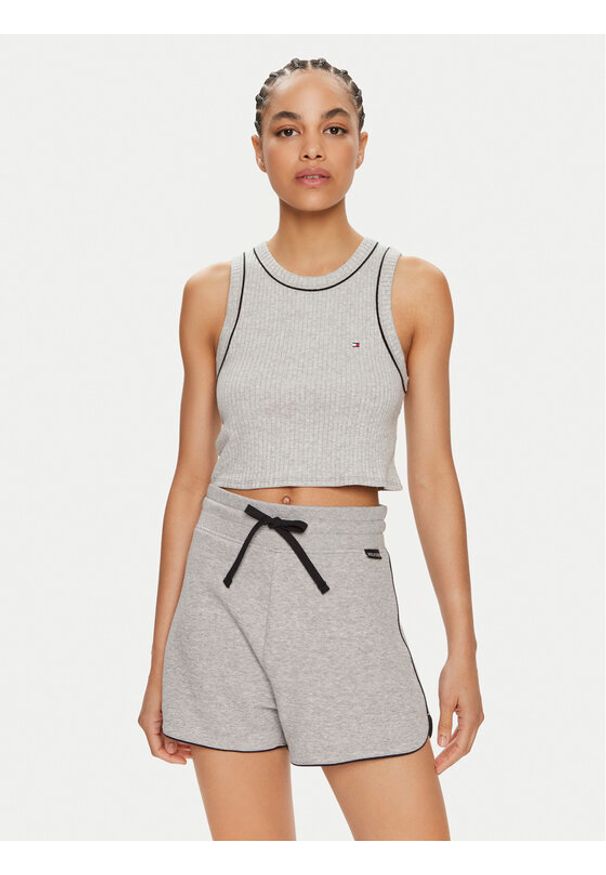 TOMMY HILFIGER - Tommy Hilfiger Top UW0UW05232 Szary Slim Fit. Kolor: szary. Materiał: bawełna