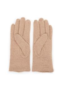 Wittchen - Damskie rękawiczki wełniane z rozetką. Kolor: beżowy. Materiał: wełna. Wzór: aplikacja. Sezon: jesień, zima #2