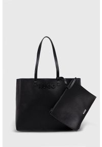 Hugo - HUGO torebka kolor czarny. Kolor: czarny. Rodzaj torebki: na ramię