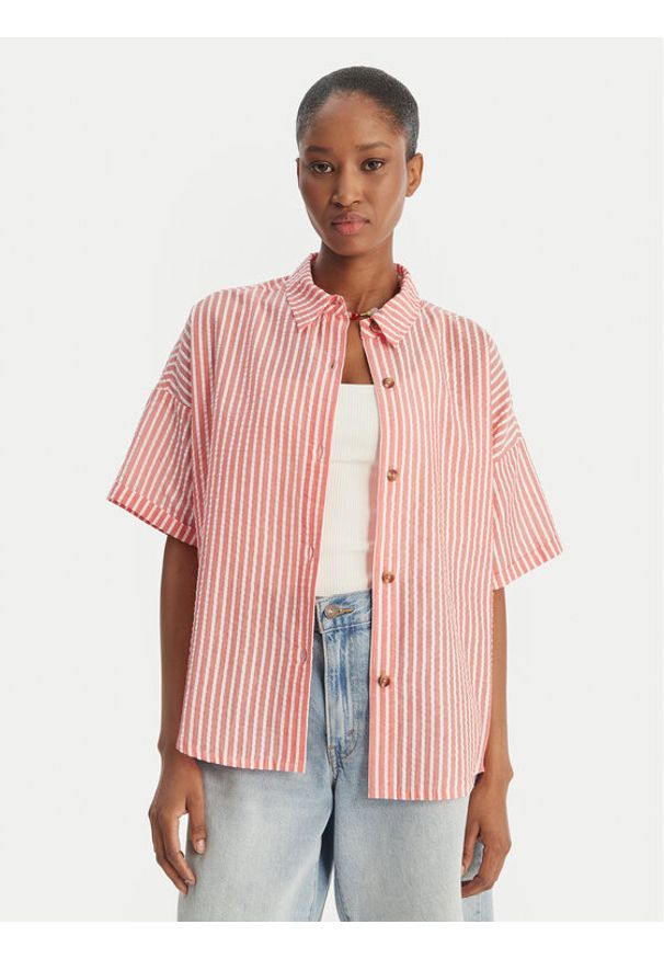 Roxy Koszula Beachy Nostalgia ERJWT03738 Różowy Relaxed Fit. Kolor: różowy. Materiał: bawełna