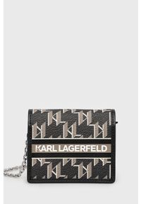 Karl Lagerfeld portfel damski kolor czarny. Kolor: czarny. Materiał: materiał