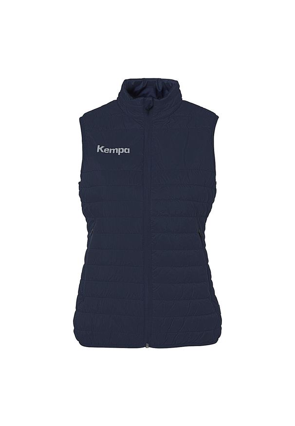 KEMPA - Damska kurtka bez rękawów Uhlsport Basic. Kolor: niebieski, czarny, wielokolorowy. Materiał: puch. Długość rękawa: bez rękawów. Styl: sportowy