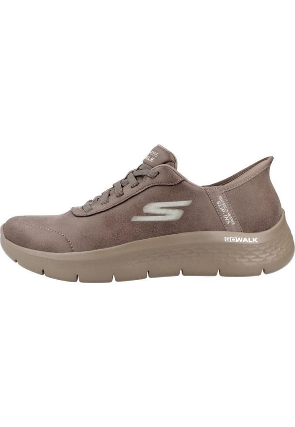 skechers - Buty SKECHERS GO WALK FLEX - MALI SLIP-INS Brązowy. Okazja: na co dzień. Kolor: brązowy. Materiał: tkanina