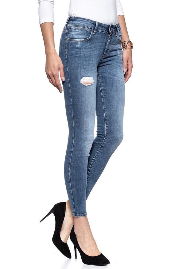 Wrangler - WRANGLER CROP SKINNY DAMAGED BLUE W28MLU86J