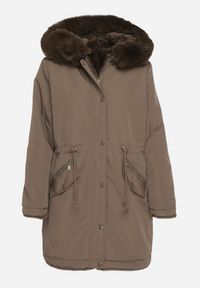 Born2be - Ciemnozielona Dwustronna Kurtka Parka Futerko z Kapturem Alorrise. Okazja: na co dzień. Typ kołnierza: kaptur. Kolor: zielony. Materiał: futro. Wzór: gładki. Styl: casual, elegancki #3