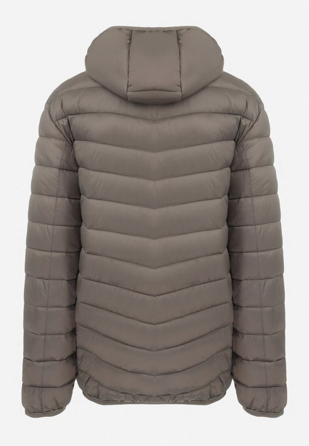 Born2be - Ciemnozielona Kurtka Pikowana z Kapturem Minae. Okazja: na co dzień. Typ kołnierza: kaptur. Kolekcja: plus size. Kolor: zielony. Materiał: materiał, jeans. Długość rękawa: długi rękaw. Długość: długie. Styl: casual