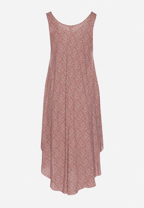 Born2be - Beżowa Rozkloszowana Sukienka z Bawełny w Abstrakcyjny Wzór Ronive. Okazja: na co dzień. Kolor: beżowy. Materiał: bawełna. Typ sukienki: rozkloszowane. Styl: elegancki, casual