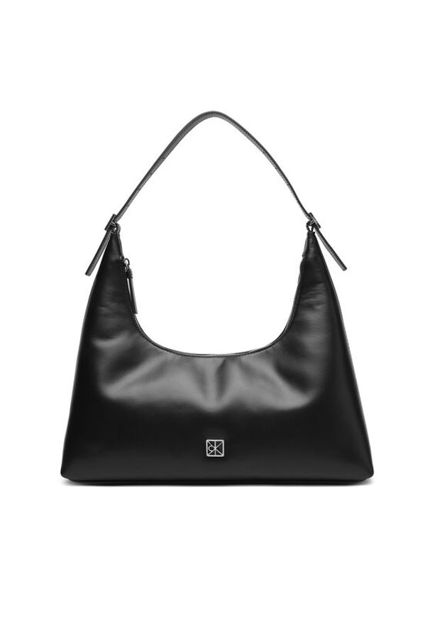 Calvin Klein Torebka Emblem Hw Lthr Shoulder Bag LV04F3262G Czarny. Kolor: czarny. Materiał: skórzane