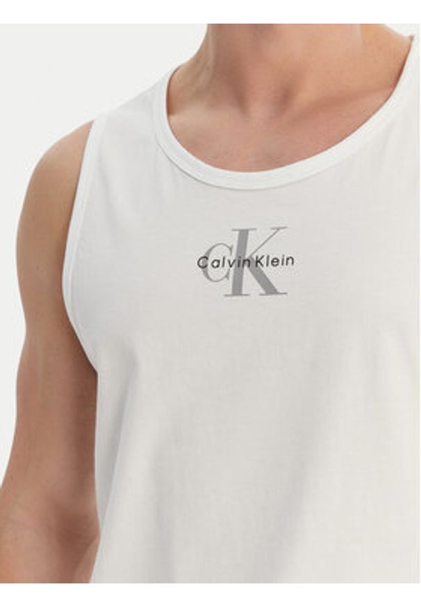 Calvin Klein Jeans Tank top LV04RF850G Biały Regular Fit. Kolor: biały. Materiał: bawełna