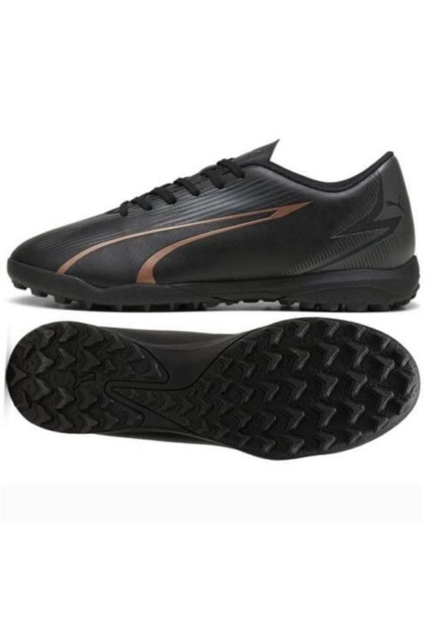 Buty piłkarskie męskie Puma Ultra Play. Zapięcie: sznurówki. Kolor: czarny. Materiał: guma, syntetyk, tkanina, materiał. Szerokość cholewki: normalna. Sport: piłka nożna