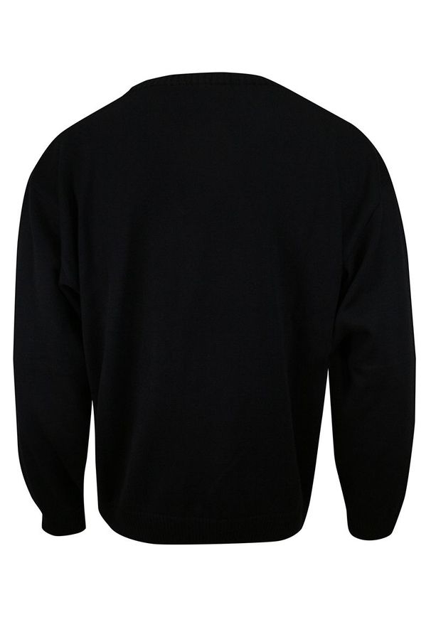 Kings - Sweter Czarny, w Kratkę, Dekolt w Serek (V-neck) -KINGS- Męski, Elegancki. Typ kołnierza: dekolt w serek. Kolor: czarny. Materiał: bawełna, akryl. Wzór: kratka. Sezon: jesień, zima. Styl: elegancki
