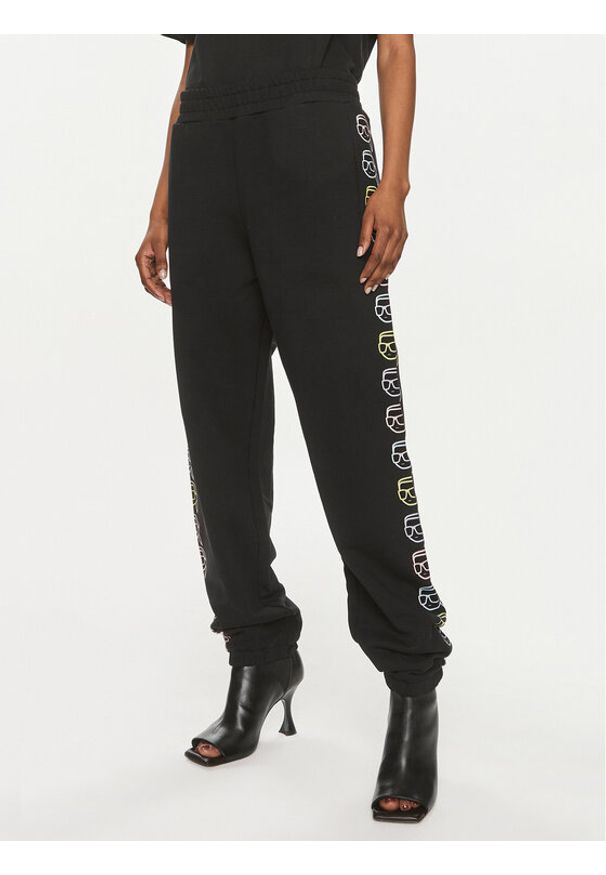 Karl Lagerfeld - KARL LAGERFELD Spodnie dresowe 241W1052 Czarny Regular Fit. Kolor: czarny. Materiał: bawełna