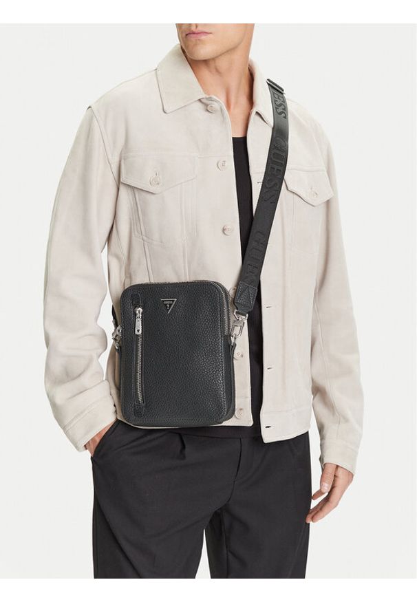 Guess Saszetka HMTOGR P5218 Czarny. Kolor: czarny. Materiał: skóra