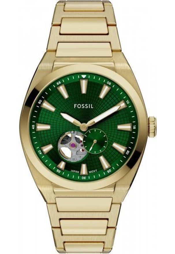 Zegarek Fossil Męski Heritage Automatic Gold Green Dial (ME3276)