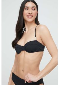 Calvin Klein biustonosz kąpielowy kolor czarny miękka miseczka. Kolor: czarny #1