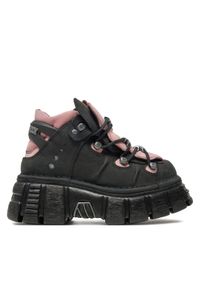 NEW ROCK Sneakersy M-106-C26 Czarny. Kolor: czarny. Materiał: skóra, nubuk