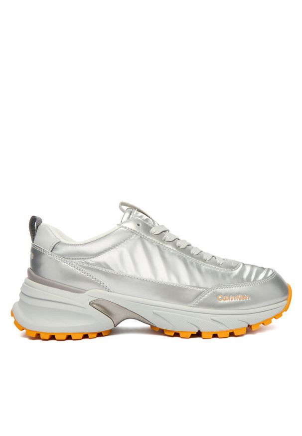 Calvin Klein Sneakersy Hike Runner Lace Up Pearl Ny YW0YW02043 Srebrny. Kolor: srebrny. Materiał: skóra
