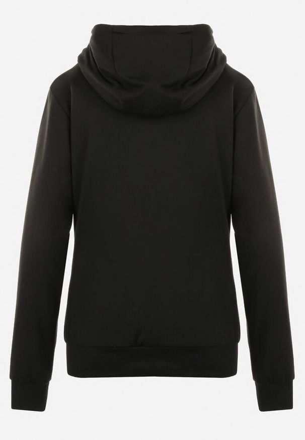 Born2be - Czarna Bluza z Kapturem Zapinana na Suwak Argis. Okazja: na co dzień. Typ kołnierza: kaptur. Kolor: czarny. Materiał: dzianina. Długość rękawa: długi rękaw. Długość: długie. Wzór: gładki. Styl: casual, klasyczny, sportowy