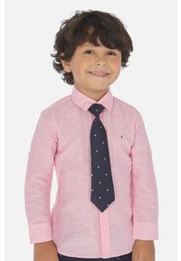 Mayoral - Koszula dziecięca 92-134 cm. Okazja: na co dzień. Kolor: różowy. Materiał: tkanina, bawełna, len, materiał. Długość: długie. Wzór: gładki. Styl: casual #1