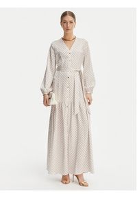 Marciano Guess Sukienka koszulowa G6GK59 W2349 Écru Regular Fit. Kolor: kremowy. Materiał: syntetyk. Typ sukienki: koszulowe #5