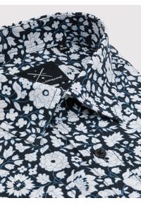 Pako Lorente - PAKO LORENTE – Czarna koszula w białe kwiaty. Okazja: na co dzień. Kolor: czarny, biały, niebieski, wielokolorowy. Materiał: bawełna, jeans. Wzór: kwiaty. Styl: casual, elegancki #2