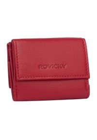 ROVICKY - Portfel damski Rovicky R-20-LFN czerwony. Kolor: czerwony. Materiał: skóra