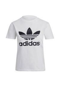 Adidas - Koszulka adidas Originals Adicolor Classics Trefoil Tee GN2899 - biała. Kolor: biały. Materiał: bawełna, elastan. Długość rękawa: krótki rękaw. Długość: krótkie. Wzór: aplikacja #1
