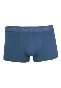 Pako Jeans - Klasyczne Męskie Bokserki, Bawełna z Elastanem, Niebieskie, Obcisłe. Kolor: niebieski. Materiał: elastan, bawełna
