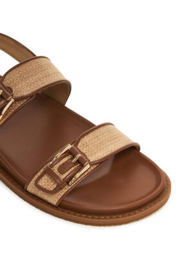 MICHAEL Michael Kors Sandały Nia Flat 40S6NIFS1D Beżowy. Kolor: beżowy. Materiał: materiał