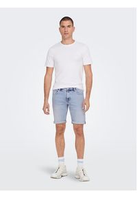 Only & Sons Szorty jeansowe 22025189 Niebieski Regular Fit. Kolor: niebieski. Materiał: bawełna #4
