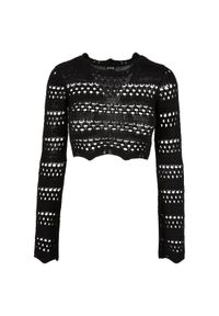 Damski szydełkowy sweter crop Urban Classics. Kolor: czarny. Materiał: polar. Sezon: zima #1