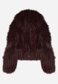 Born2be - Bordowa Kurtka Futerko na Suwak z Kapturem Zetale. Okazja: na spacer. Typ kołnierza: kaptur. Kolor: czerwony. Materiał: futro. Wzór: gładki #7