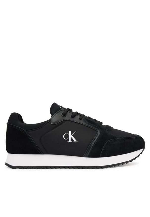 Calvin Klein Jeans Sneakersy Runner Laceup Sock Mg Nylon Mix YW0YW01644 Czarny. Kolor: czarny. Materiał: skóra