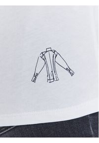 Karl Lagerfeld - KARL LAGERFELD T-Shirt A3W17099 Biały Regular Fit. Typ kołnierza: dekolt w karo. Kolor: biały. Materiał: bawełna #4