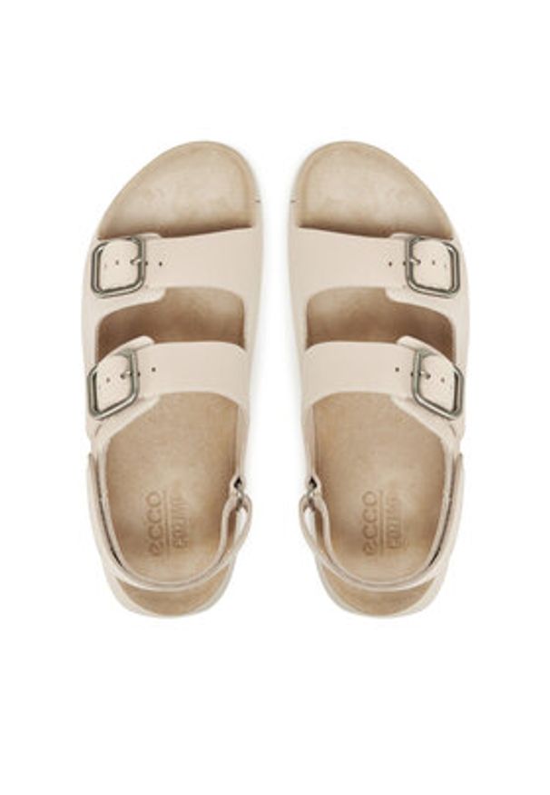 ecco - ECCO Sandały Cozmo 20690302378 Écru. Kolor: kremowy. Materiał: skóra