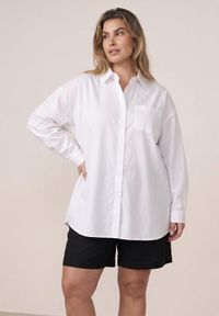 Born2be - Biała Bawełniana Koszula o Kroju Oversize Nororena. Okazja: na co dzień. Kolor: biały. Materiał: bawełna. Styl: elegancki, casual #3