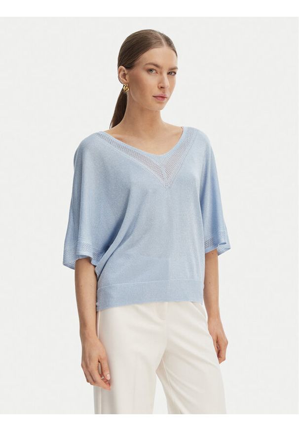 Morgan Bluzka 241-MCHRIS Błękitny Relaxed Fit. Kolor: niebieski. Materiał: wiskoza