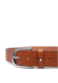 TOMMY HILFIGER - Tommy Hilfiger Pasek Damski New Danny Belt WW0WW11590 Brązowy. Kolor: brązowy. Materiał: skóra #5