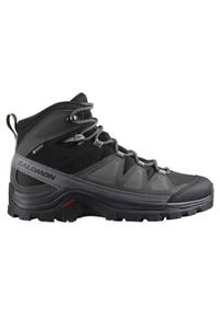 salomon - Buty trekkingowe damskie Salomon Quest Rove Mid Gtx. Wysokość cholewki: za kostkę. Zapięcie: sznurówki. Kolor: czarny. Materiał: guma, materiał, tkanina, syntetyk. Szerokość cholewki: normalna